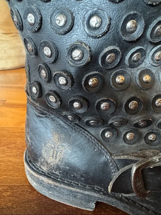 Frye Boots. Studded Black Leather Mid-Calf style. - Picture 7 of 7